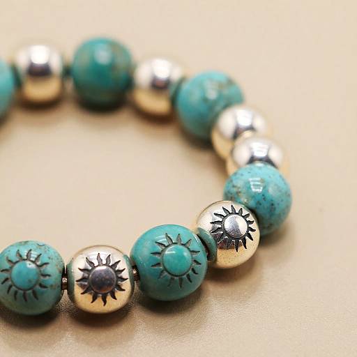 Turquoise and Silver Zia Bracelet