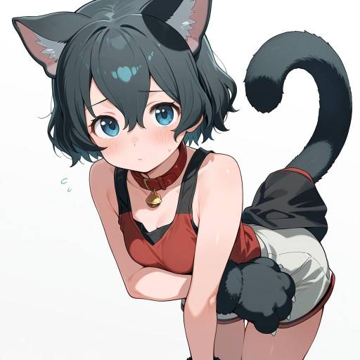 Adorable Cat-Eared Girl Illustration