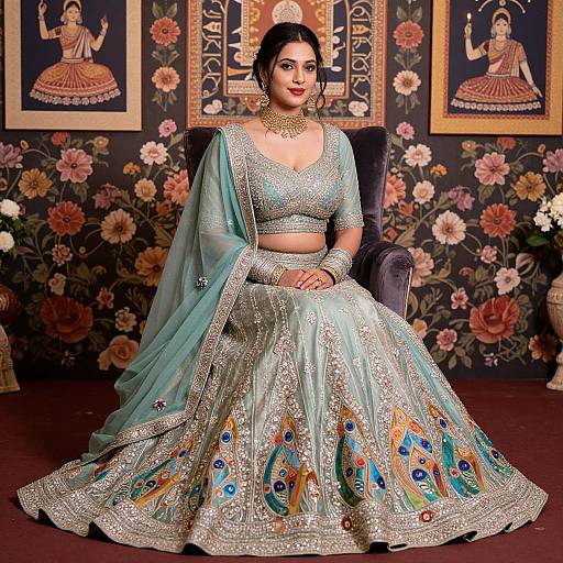 Elegant Woman in Traditional Lehenga