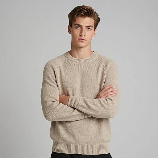 Young Man in Beige Sweater