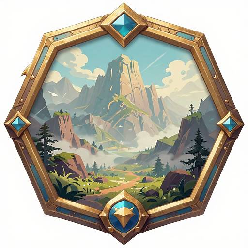 Hexagonal Fantasy RPG Landscape Frame