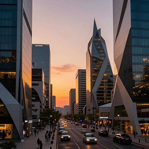 Futuristic Cityscape at Sunset