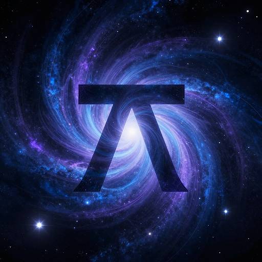 Abstract Zia Symbol with Cosmic Swirls