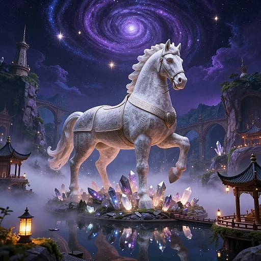 Colossal Rune-Armored Warrior Horse