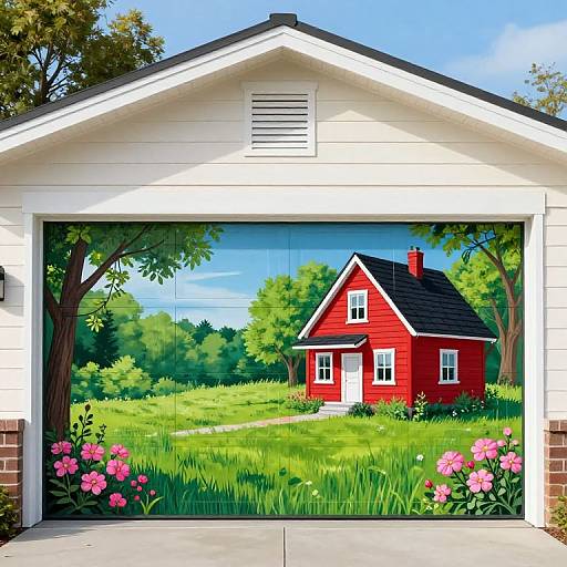 Country Garden Garage Door Mural