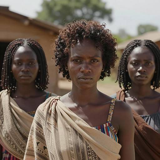 Three Women in Nature with Expression