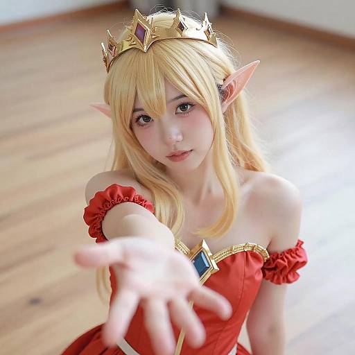 Elf Princess in Red Dress