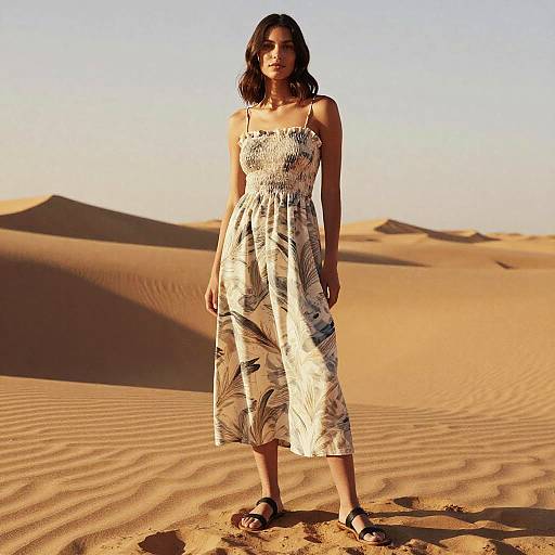 Bohemian Minimalist Desert Fashion Portrait