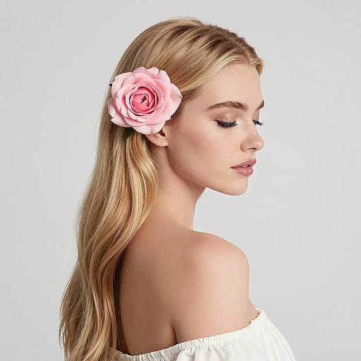 Serene Portrait of a Flower Girl