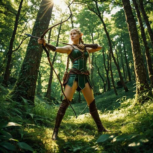 Elven Archer in Forest Glade