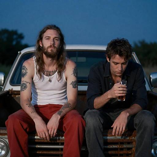 Nighttime Portrait on a Rusty Truck