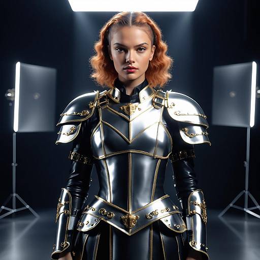 Rebellious Angel Model in Prada Armor