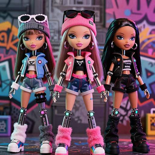 Cyberpunk AI Bratz Dolls Concept