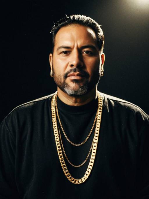 Dramatic Portrait of Man in Gold Jewelry