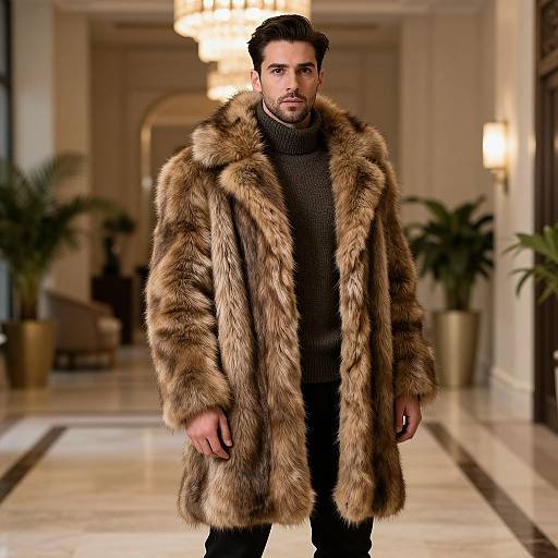 Man in Fur Sweater Costume