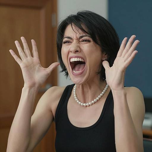 Intense Woman Expressing Emotion