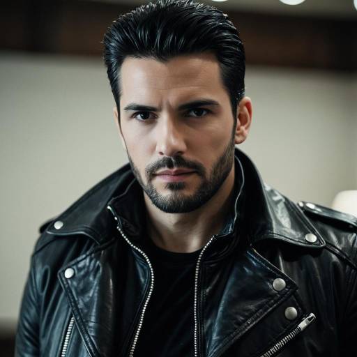 Man in Black Leather Jacket