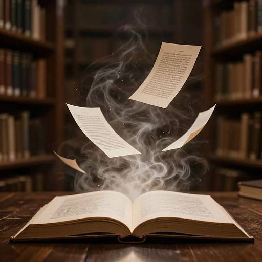 Ethereal Library with Mystical Book