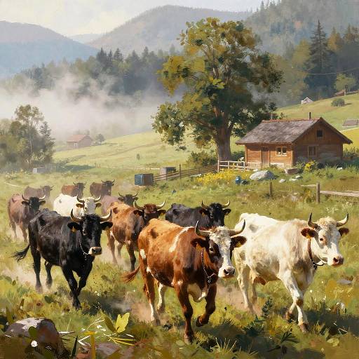 Sennenhund Herding on Alpine Farm