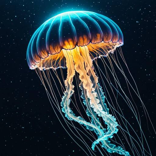 Glowing Jellyfish in Dark Water