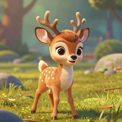 Pixar-Style Adorable Baby Deer