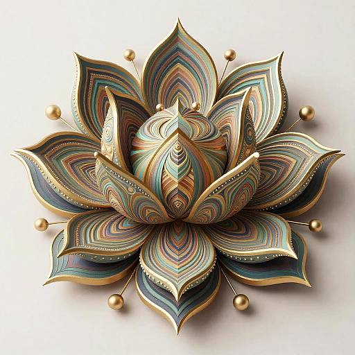 70s Afrofuturist Psychedelic Biomorphic Lotus