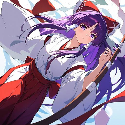 Illustration of Hakurei reimu (pc-98), touhou in the style of Green322