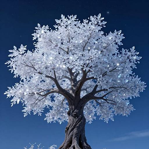 Surreal Dreamscape with Crystal Tree