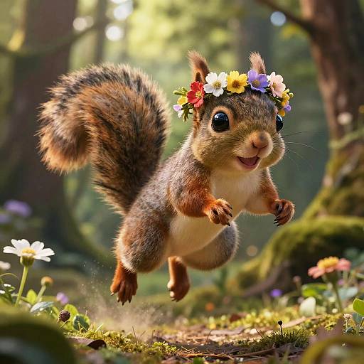 Enchanting Squirrel in Dreamy Forest