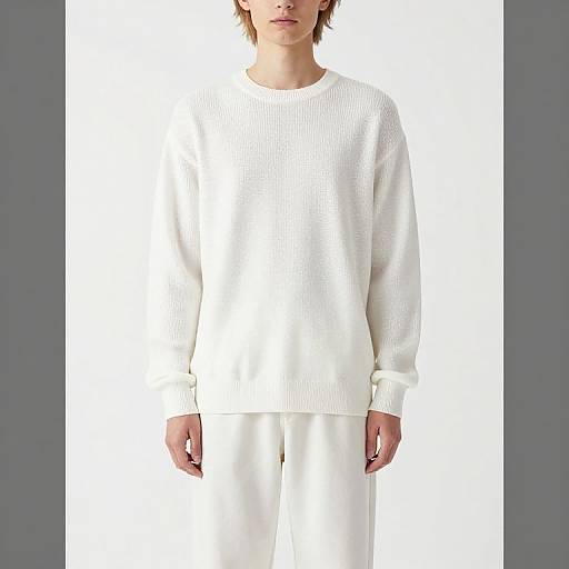 Minimalist White Sweater Outfit Photo