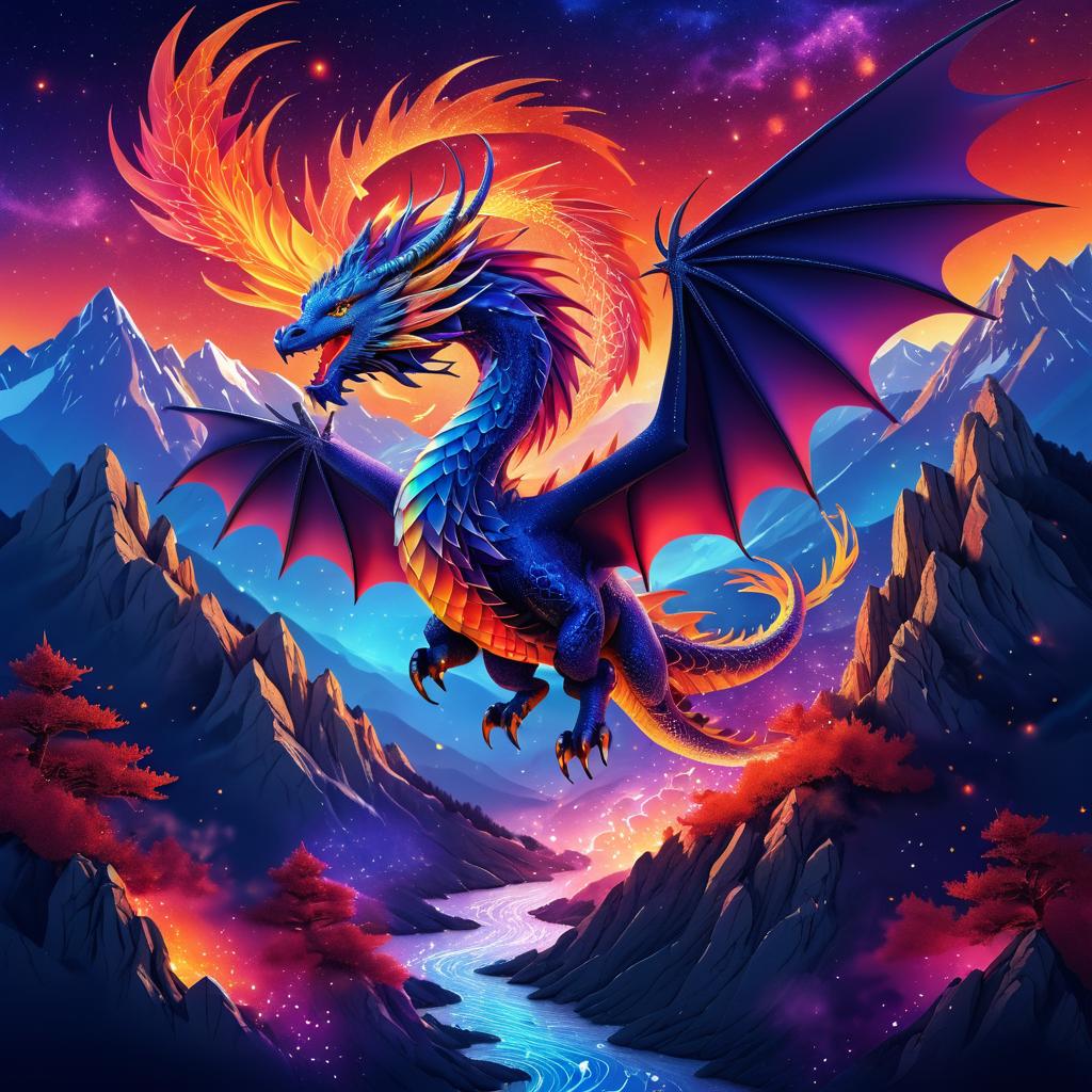 Majestic Dragon Soaring at Twilight