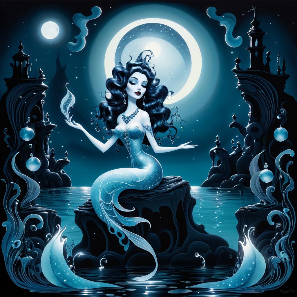 Ghostly Mermaid: A Dali-Inspired Art