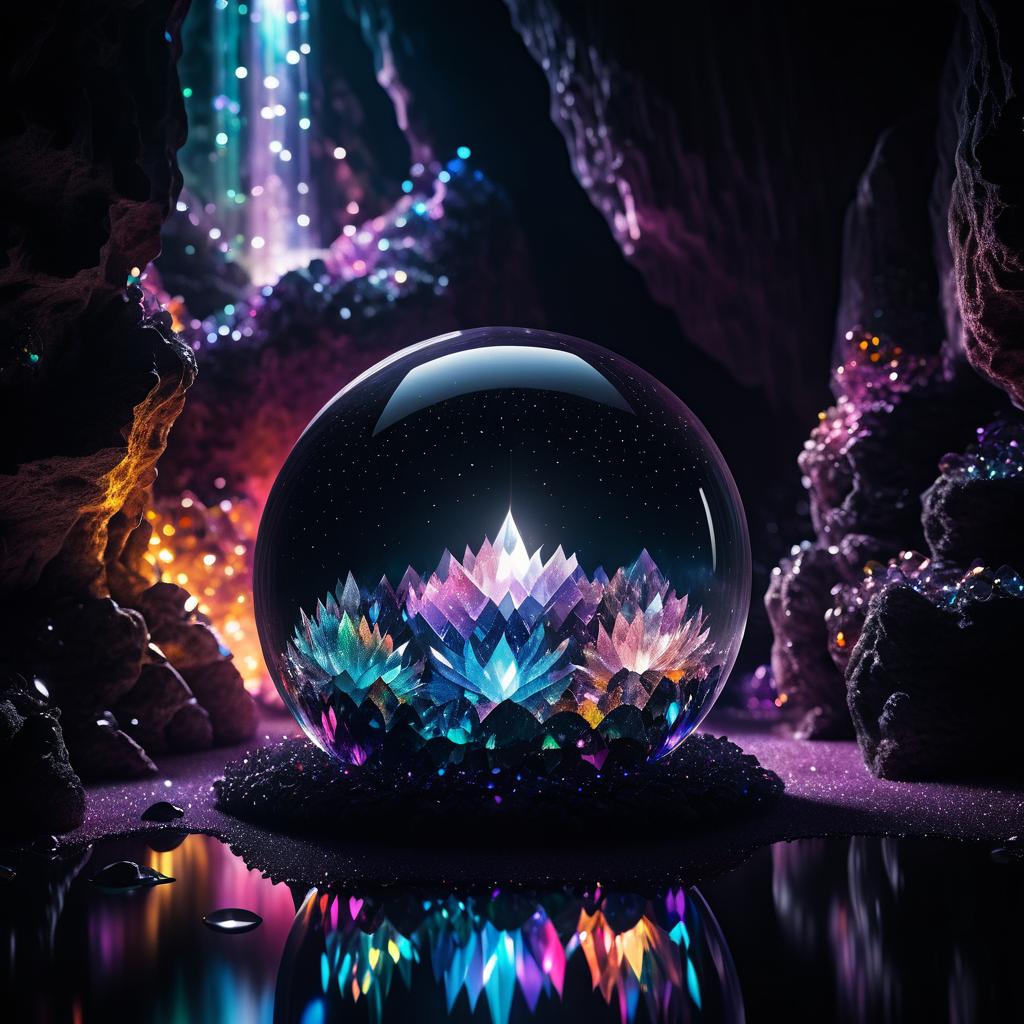 Epic Crystal Cavern in Glass Sphere