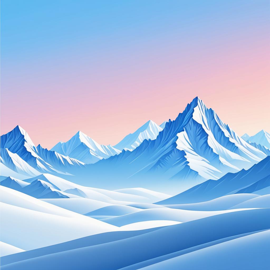 Detailed Serene Mountain Range Vector Art