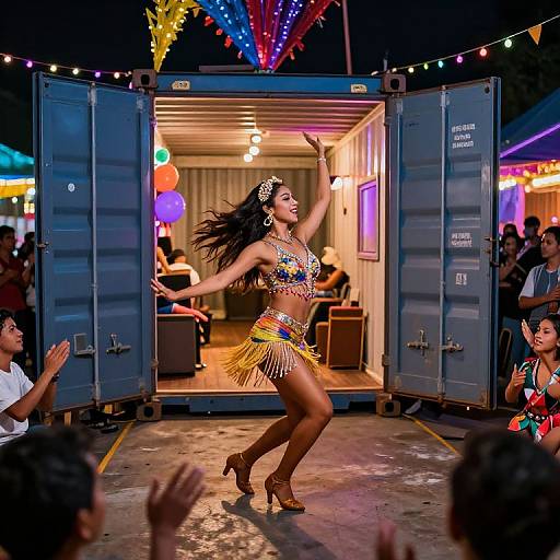 Colombian Salsa Dance in Shipping Container