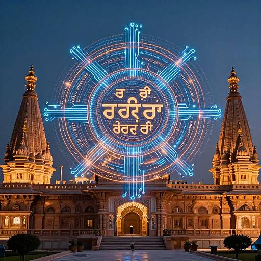 Punjabi Temple with AI Circuit Fusion