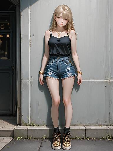 Young Woman in Casual Summer Outfit