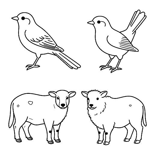 Delicate Continuous Line Animal Art