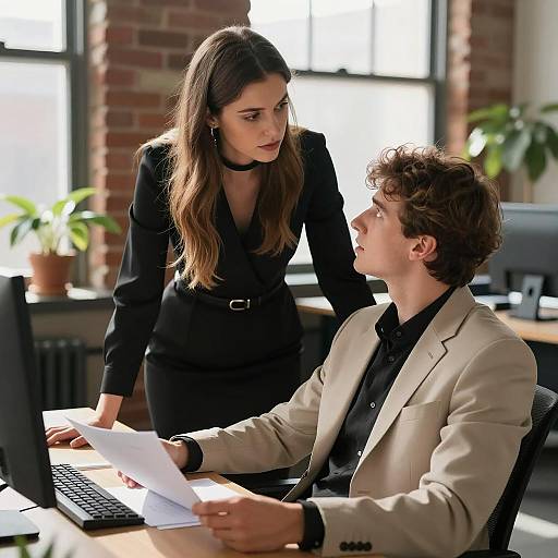 Intense Office Discussion Between Colleagues