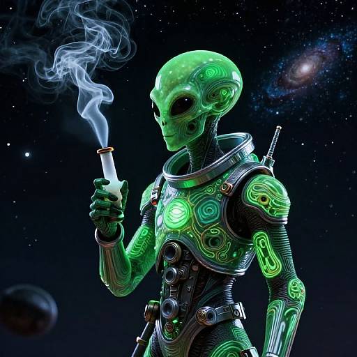 Alien Smoking Bong on Distant Planet