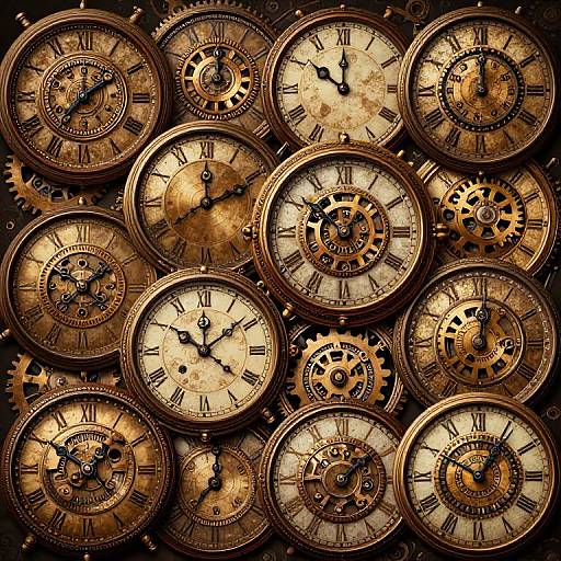 Steampunk Overlapping Clock Faces