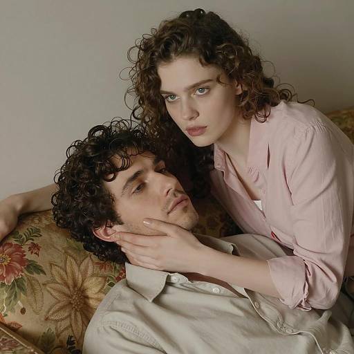 Intimate Portrait on Floral Couch