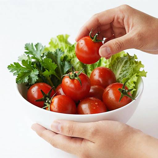 Close-Up of Hands Holding Fresh Vegetables