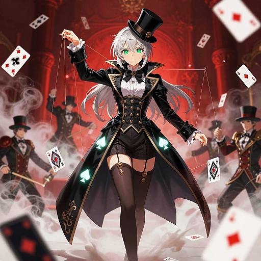 Noir Circus Illusionist Anime Girl