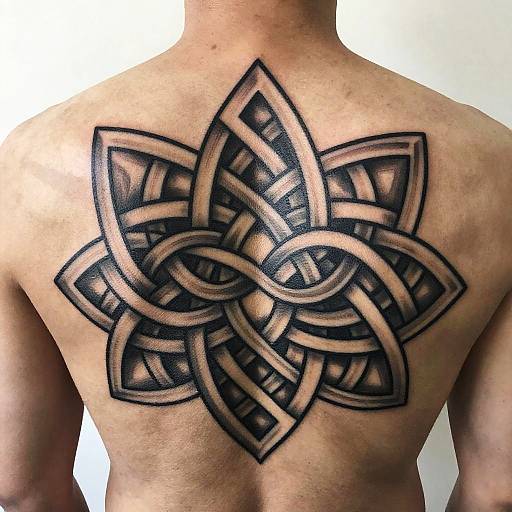 Celtic Knotwork Upper Back Tattoo