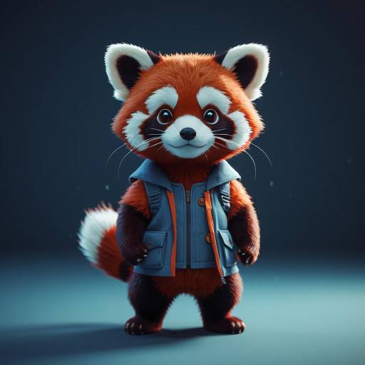 Adorable Red Panda in Twilight Ambience Adorable Red Panda in Twilight Ambience