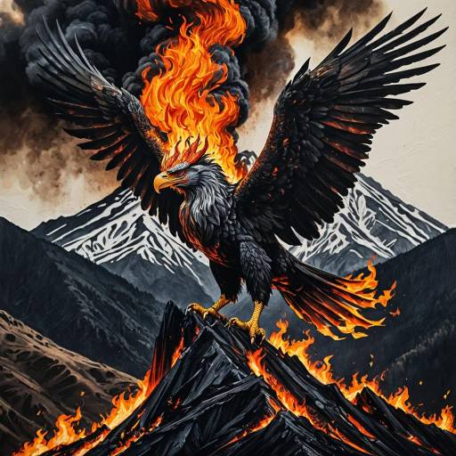 Flaming Griffin on Charred Mountain Peak