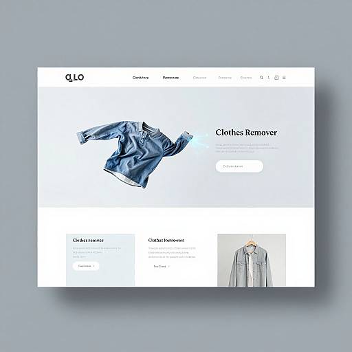 Minimalist Clothes Remover Website Mockup