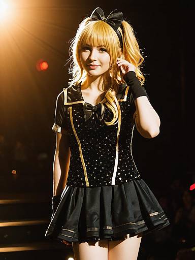 Candid Pop Star Cosplay Portrait On Stage