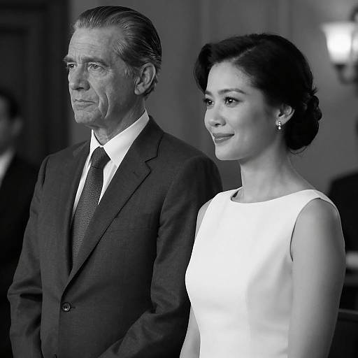 Elegant Black-and-White Portrait of a Couple